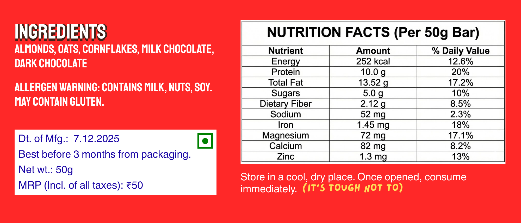 PROTEIN CRUNCH | 50g | 10g Protein